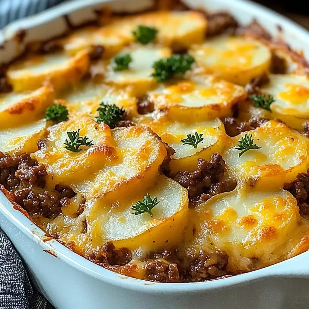 Cheesy Ground Beef and Potato Bake is a must-try!