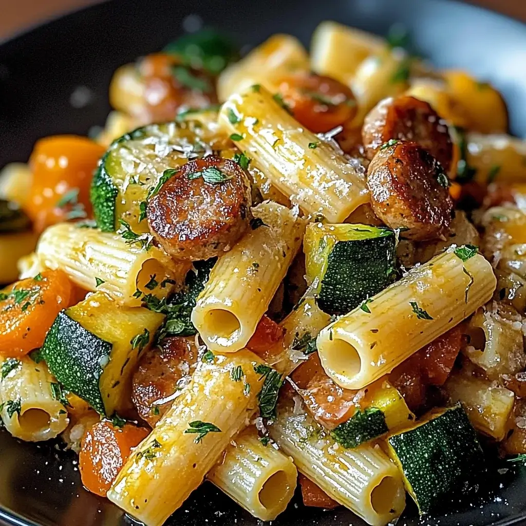 Cozy Chicken Sausage Pasta with Garden Veggies Awaits!