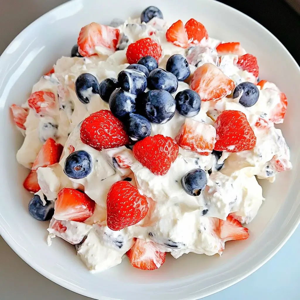Red, White, and Blue Cheesecake Salad Recipe Awaits You!