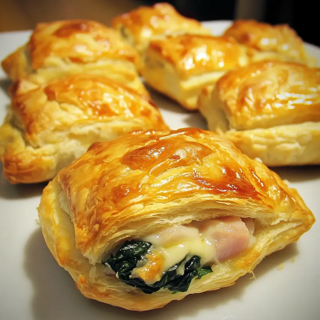 Savory Ham and Cheese Spinach Puffs: Easy Recipe Delight