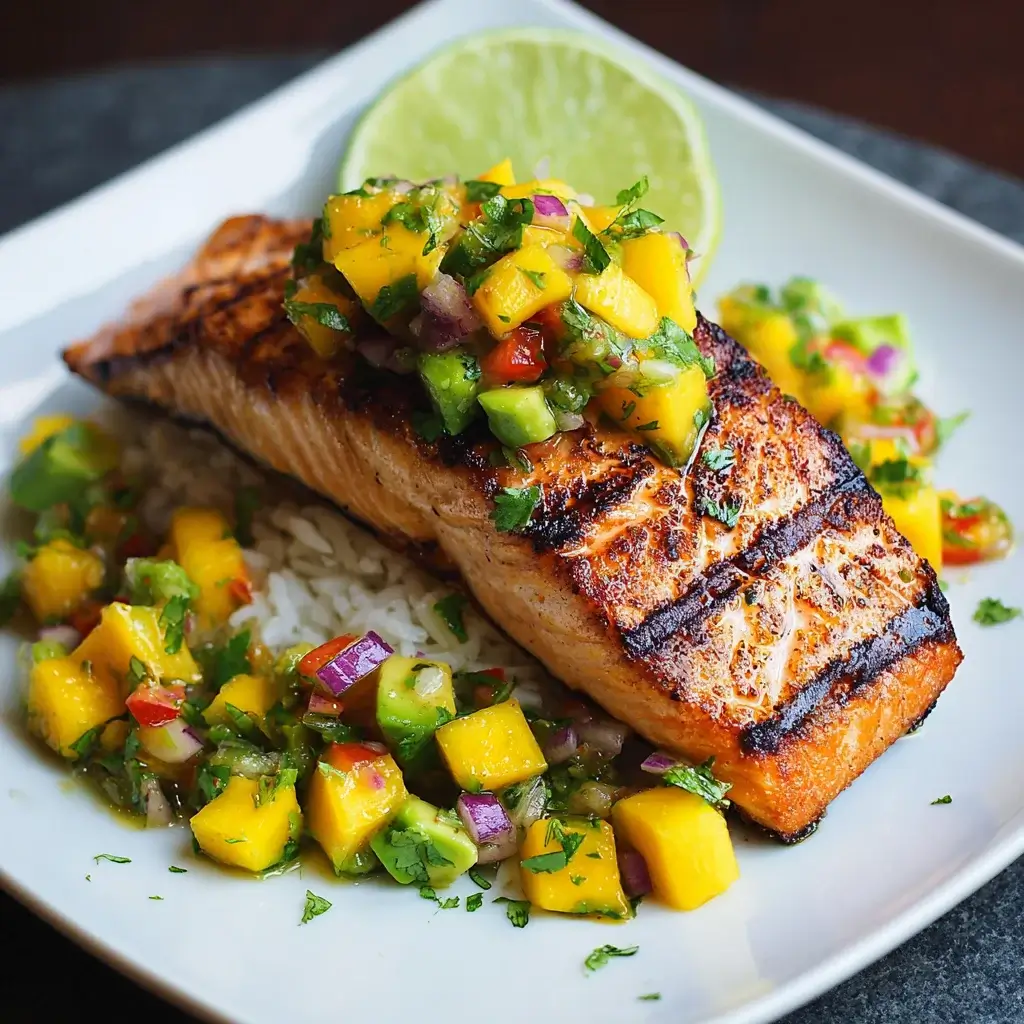 Grilled Lime Salmon with Mango Avocado Salsa is Irresistible!