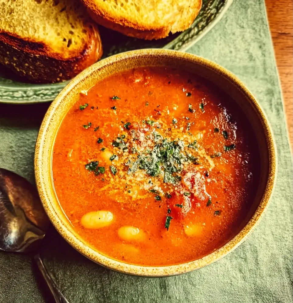 Hearty Tomato and White Bean Soup is Deliciously Simple!