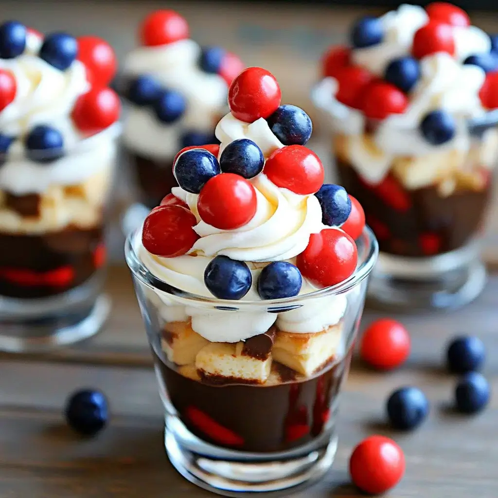 No-Bake Patriotic Hot Fudge Cheesecake Trifles Delight!