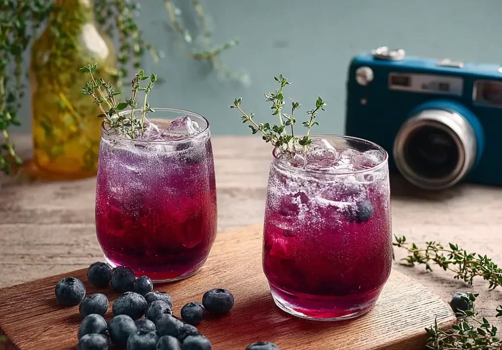 Blueberry Thyme Gin Fizz: Refreshing Cocktail Recipe