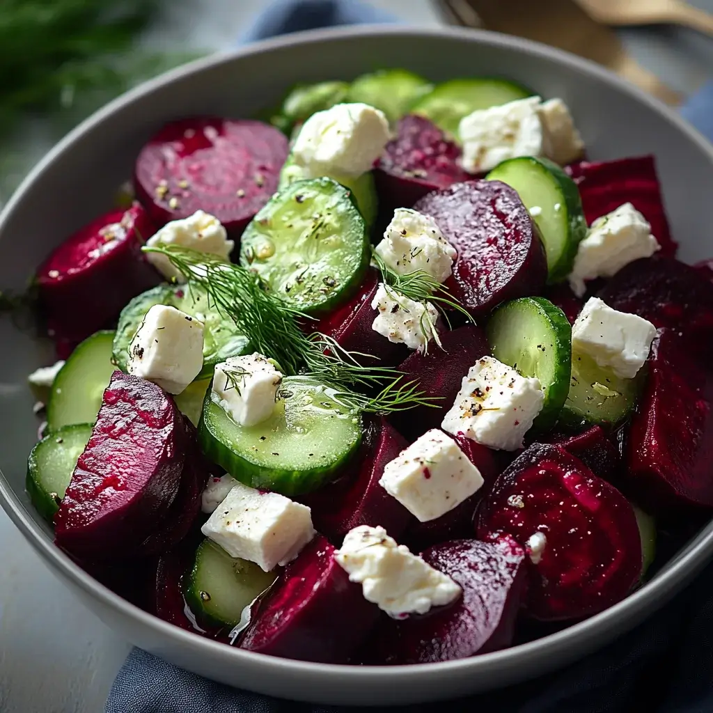 Beet and Feta Salad with Cucumbers and Dill: A Fresh Delight!