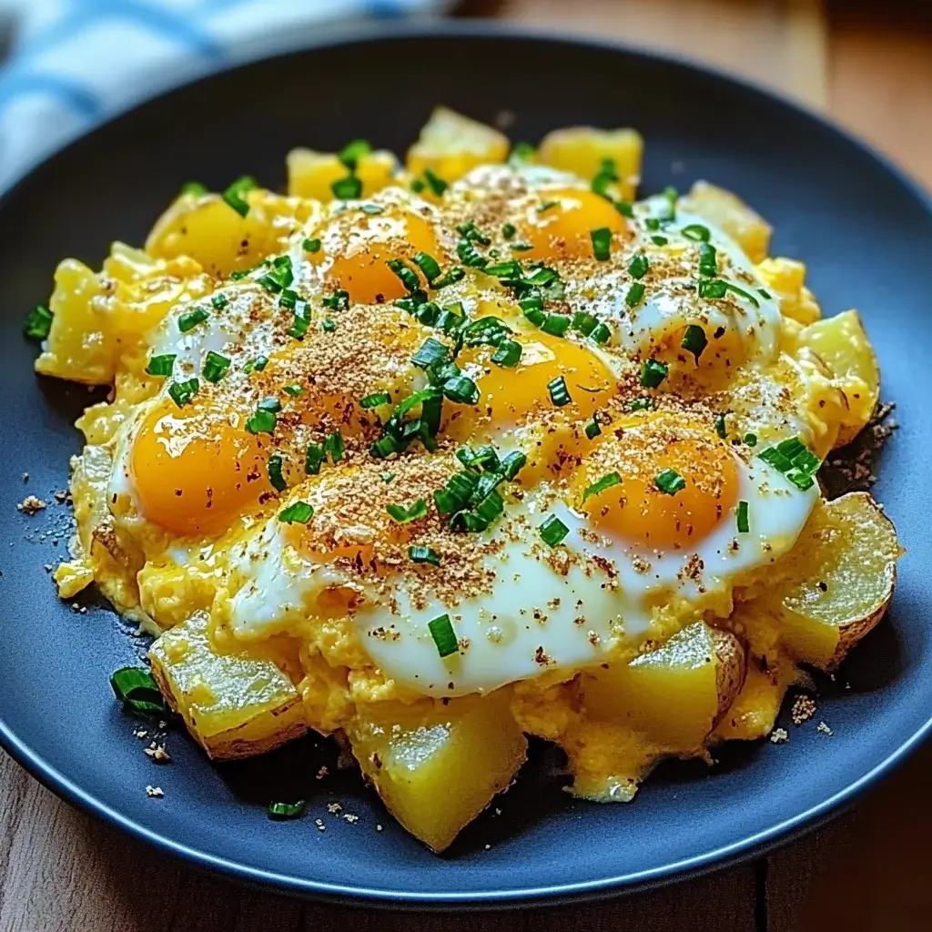 Cheesy Potato Egg Scramble: A Tasty Breakfast Delight!
