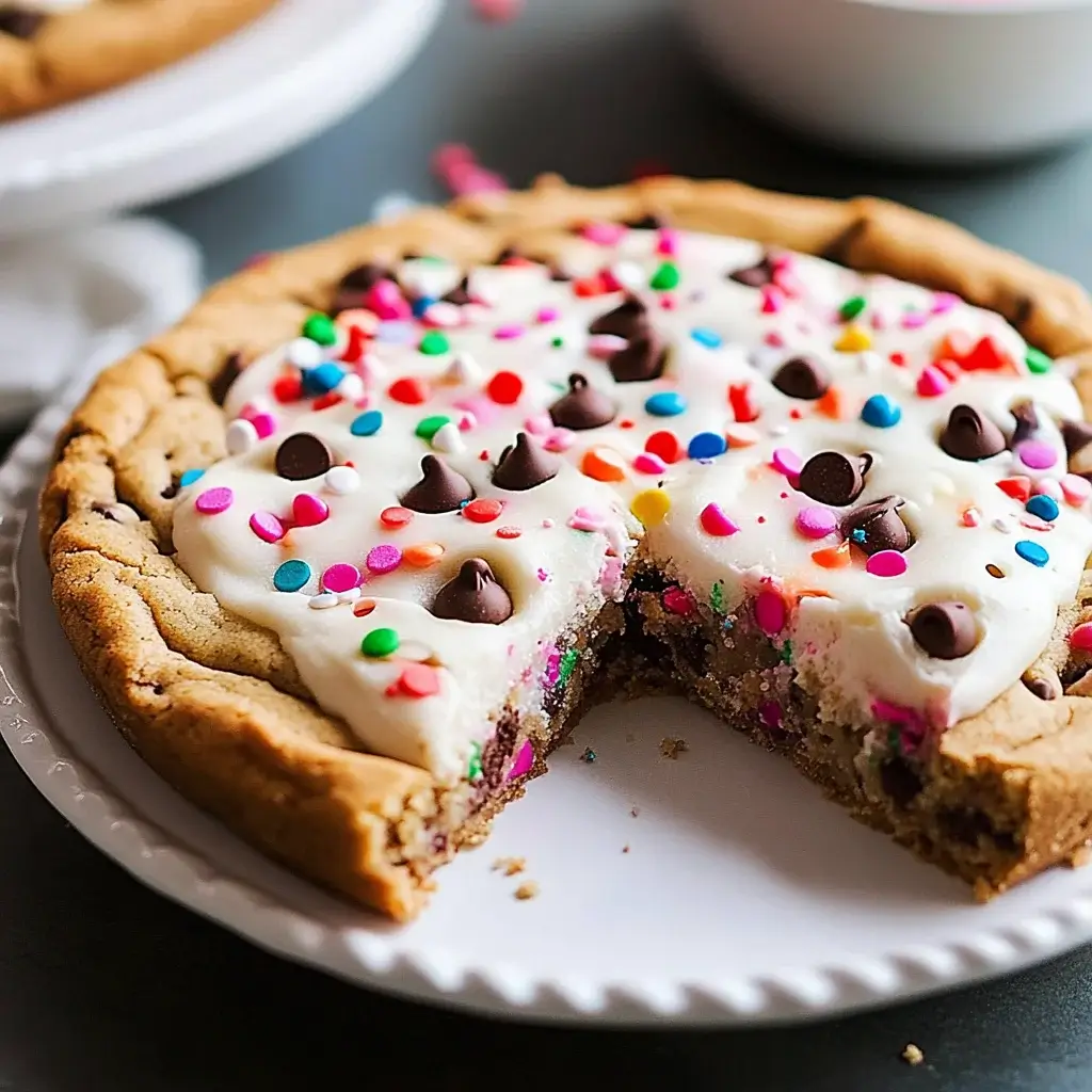 Chocolate Chip Funfetti Cookie Cake is a must-try!