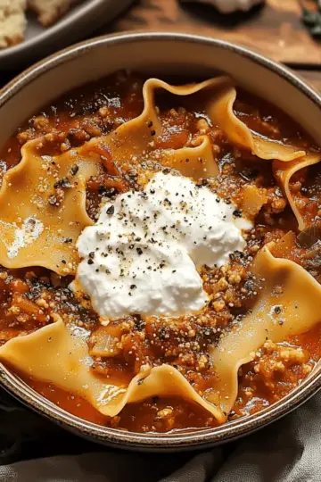 Comforting Vegetarian Lasagna Soup
