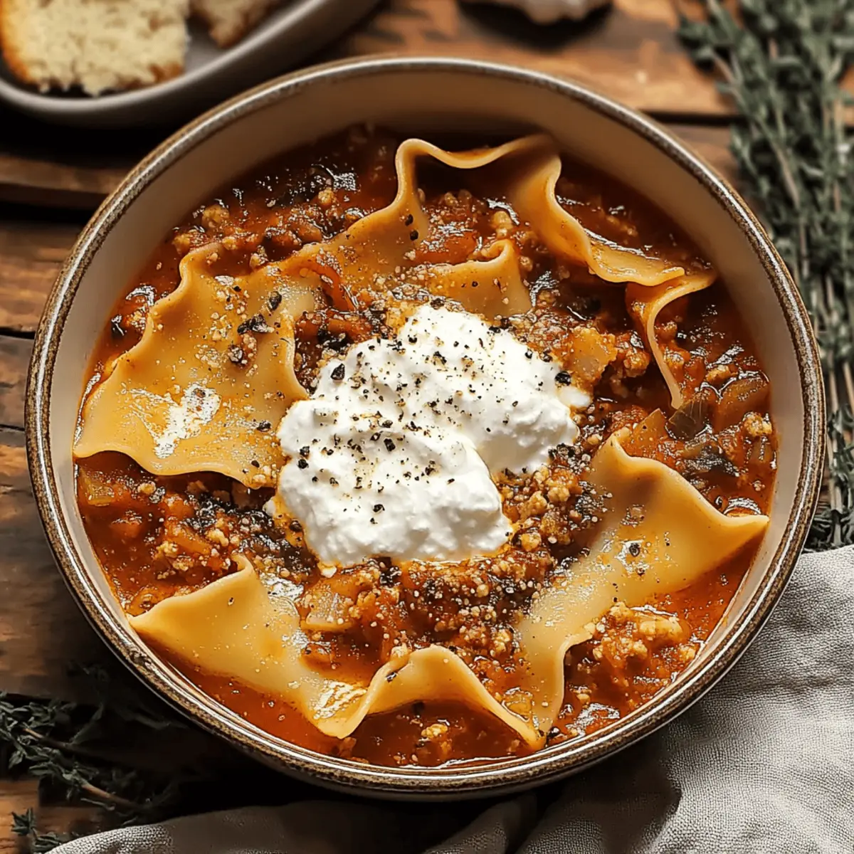 Comforting Vegetarian Lasagna Soup