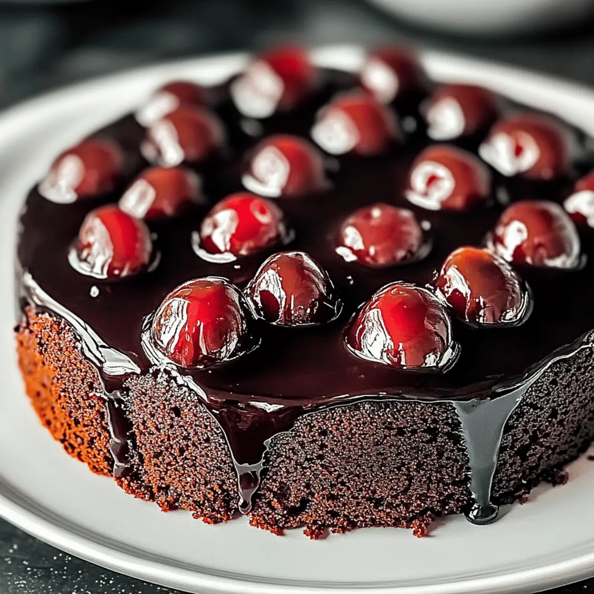 Chocolate Cherry Upside Down Cake