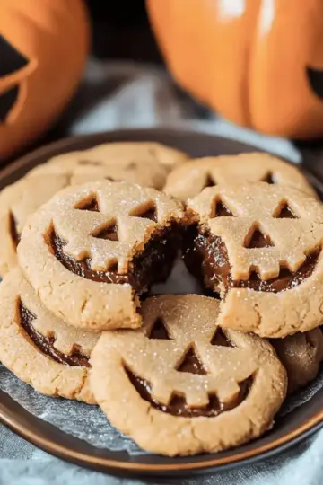 Jack-o'-Lantern Stuffed Cookies