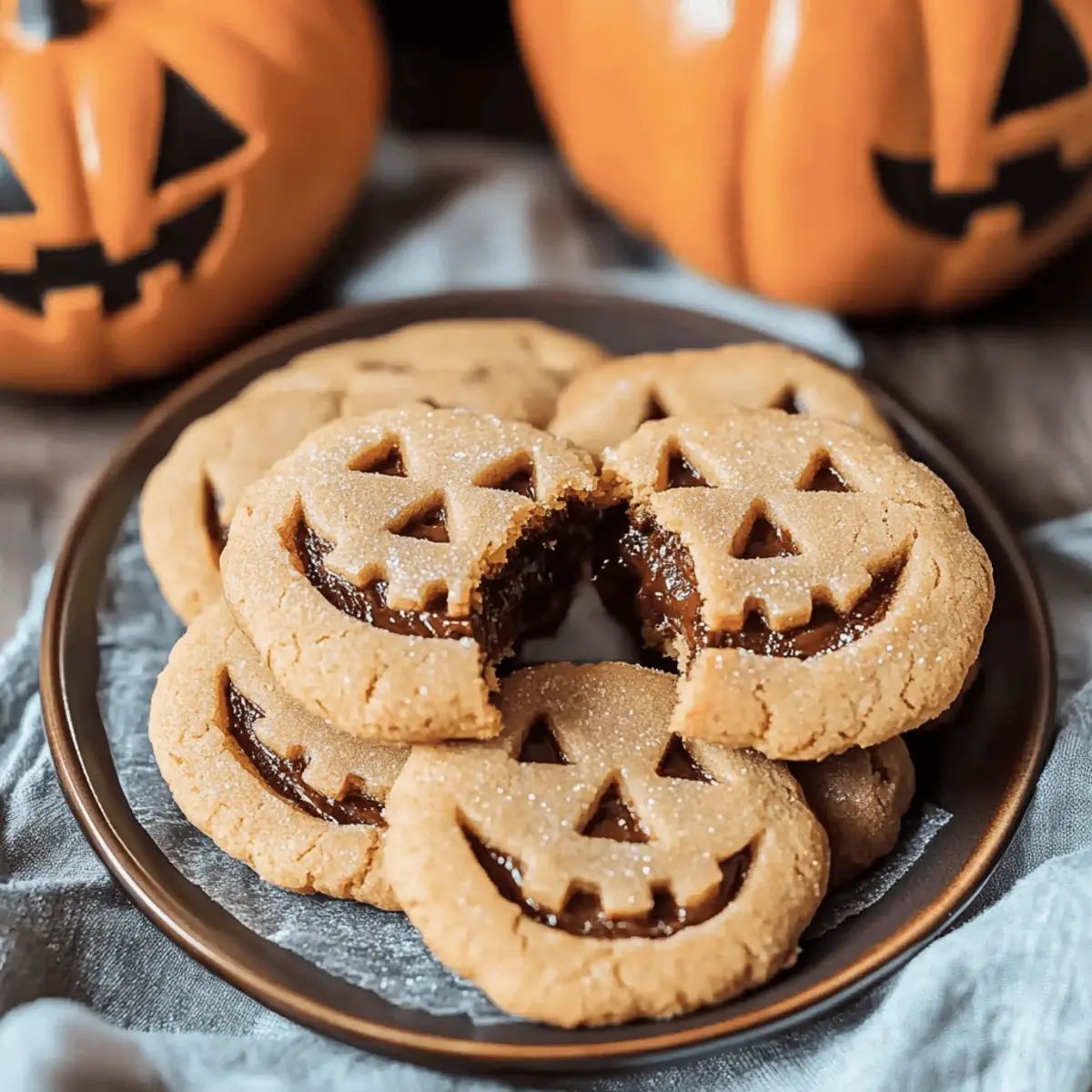 Jack-o'-Lantern Stuffed Cookies