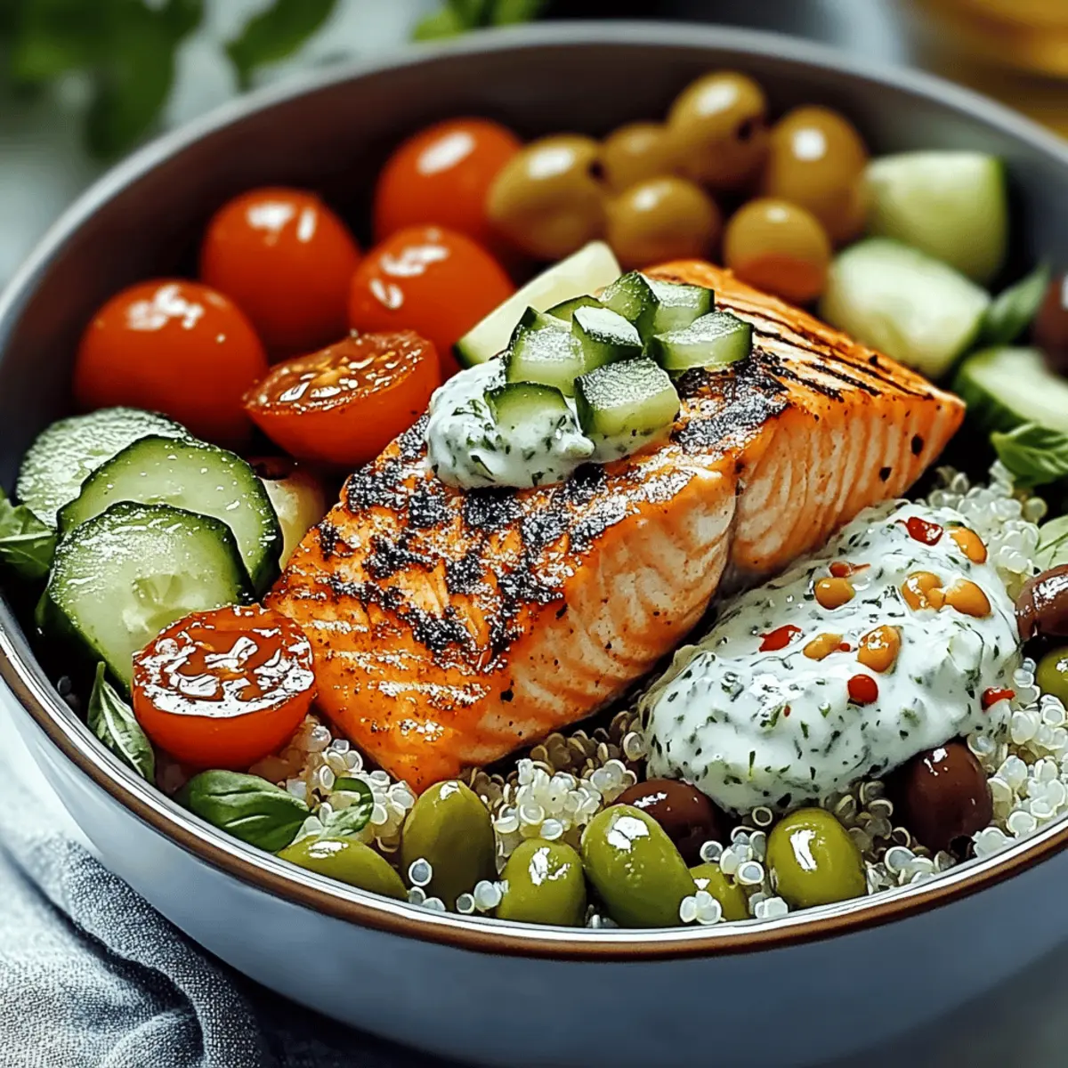 Delicious Mediterranean Salmon Bowl
