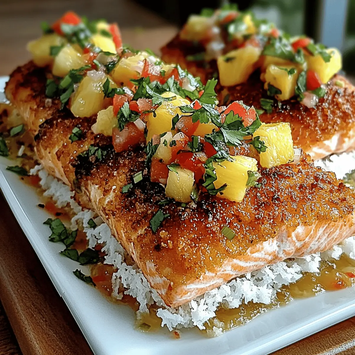 Coconut Crusted Salmon with Pineapple Salsa