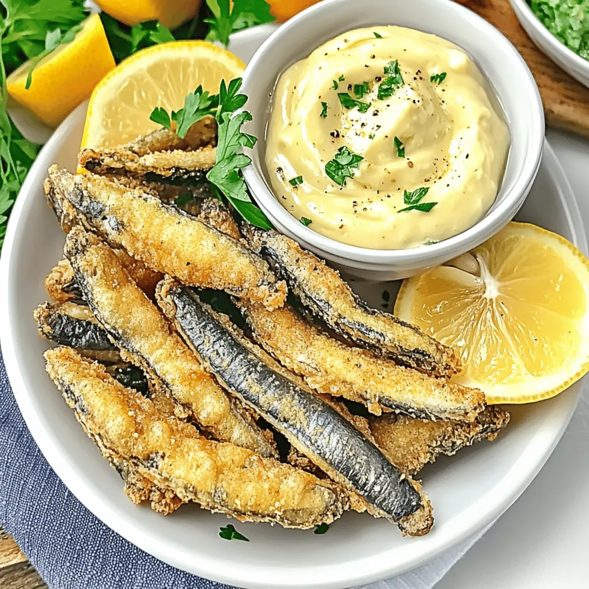 Crispy Spanish-Style Fried Sardines with Zesty Garlic Aioli