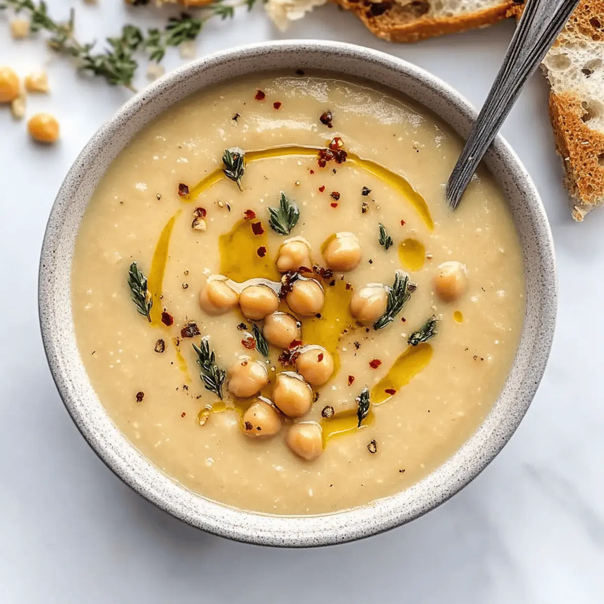 Delicious Vegan Garlic Chickpea Soup