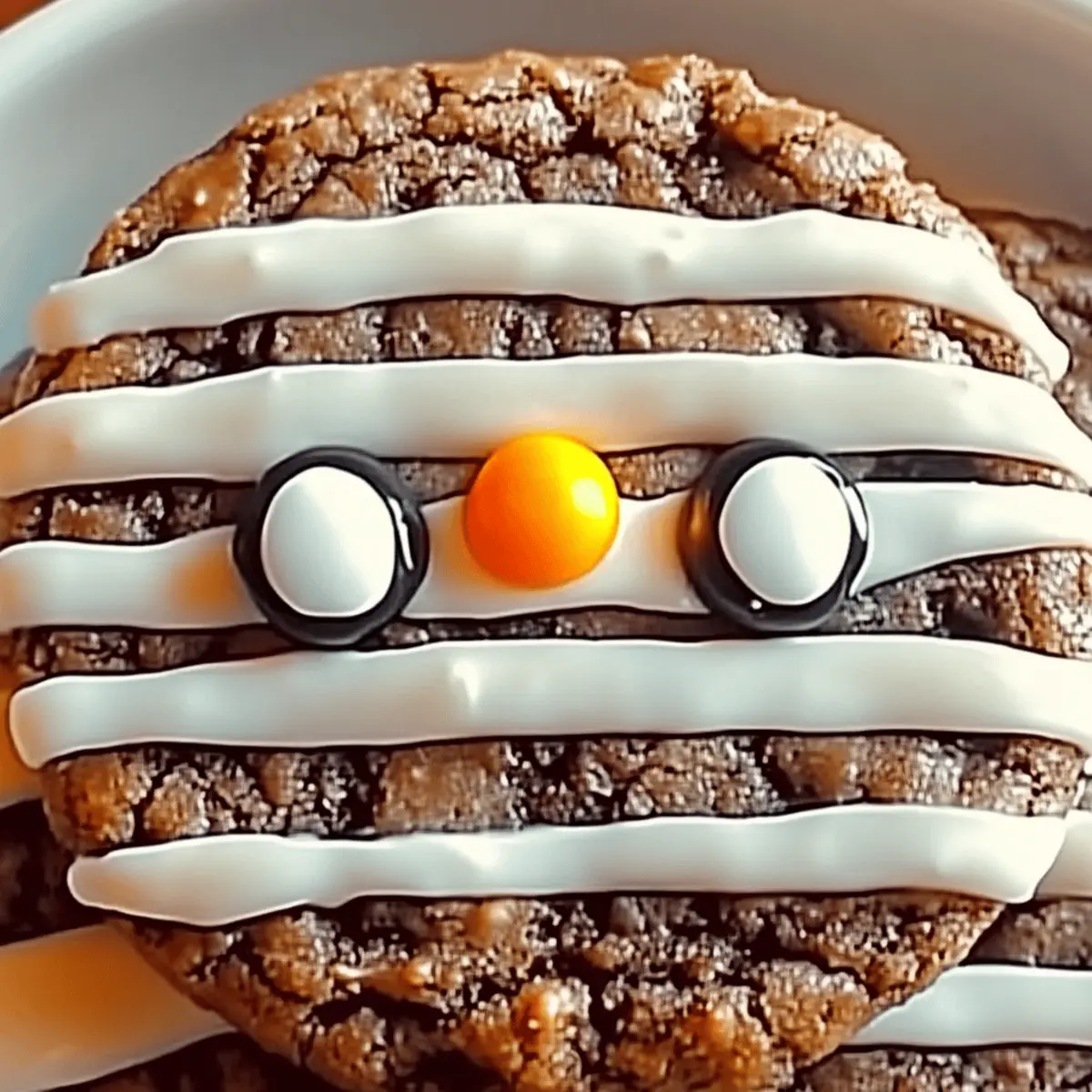 Fudgy Halloween Mummy Cookies