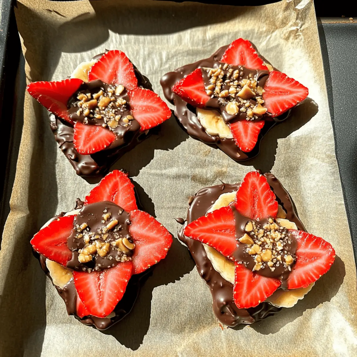 Healthy 4-ingredient Strawberry Banana Bark