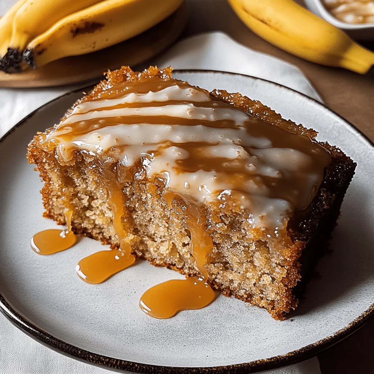 Moist Banana Cake with Salted Caramel