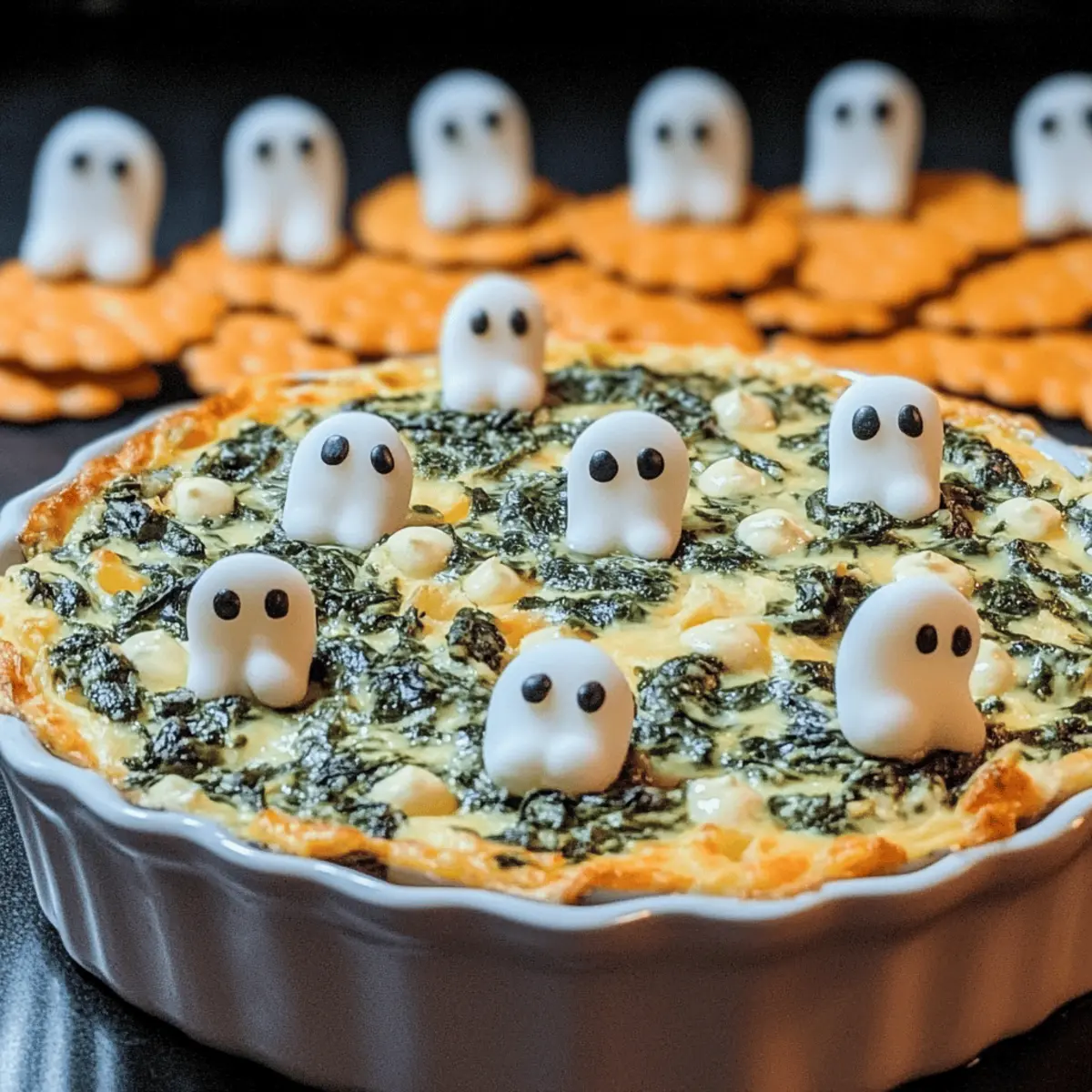 Spooky Halloween Graveyard Spinach Dip