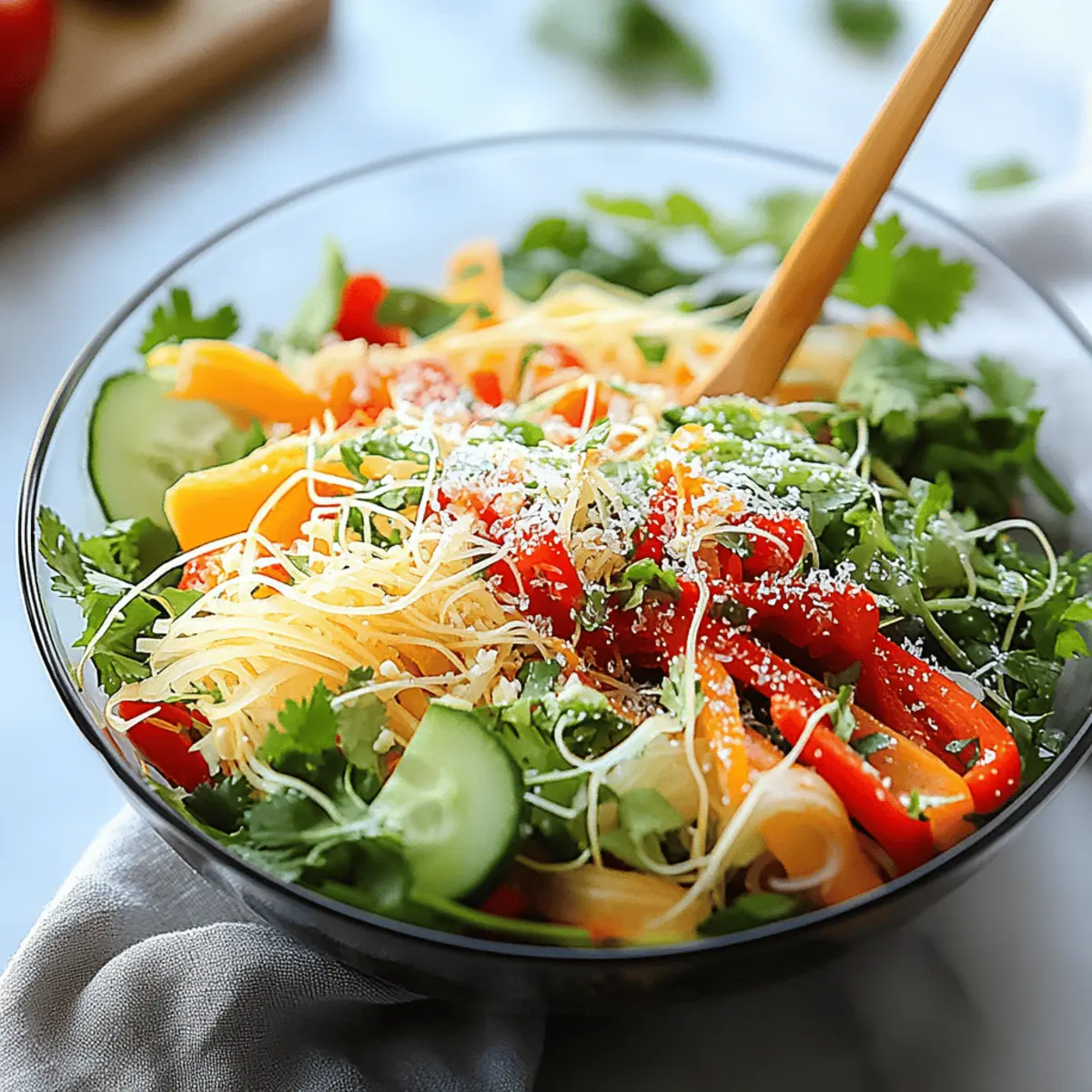 Spring Roll Salad with Spicy Ginger Dressing