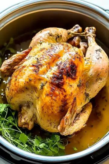 Savory Pressure Cooker Whole Chicken