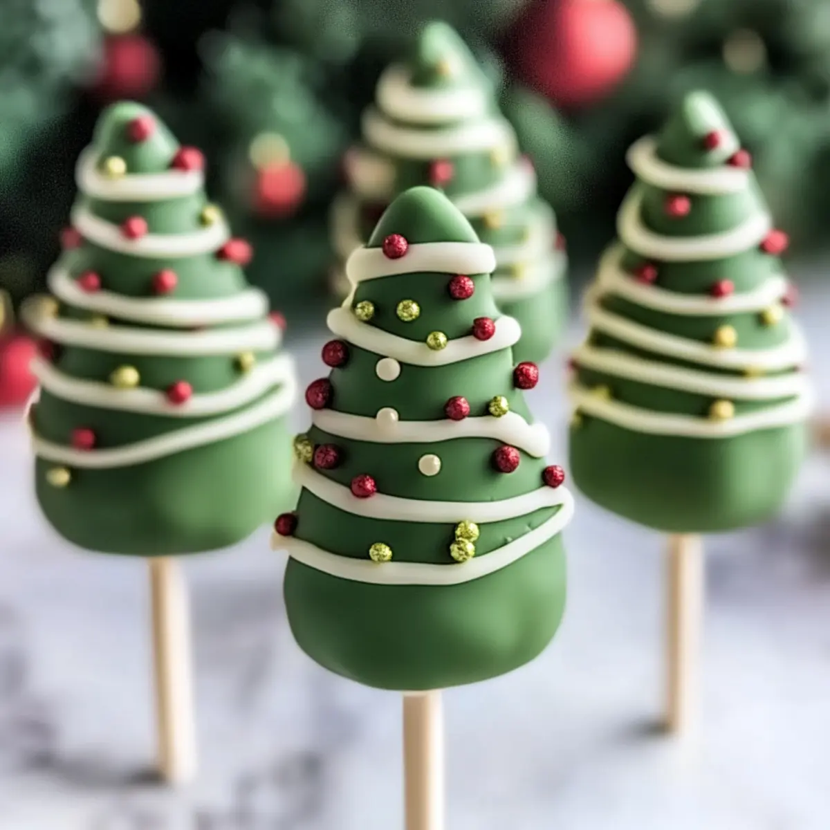 Festive Christmas Tree Cake Pops