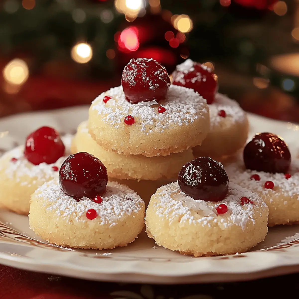Christmas Maraschino Cherry Shortbread Cookies