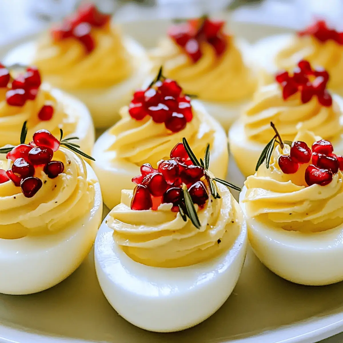 Festive Christmas Deviled Eggs with Pomegranate Twist