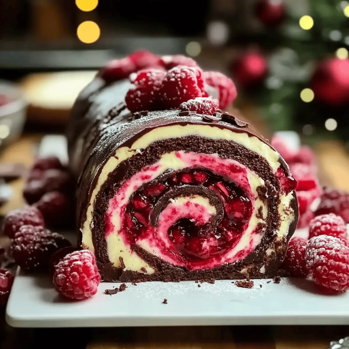 Raspberry Chocolate Yule Log Recipe | Festive Dessert