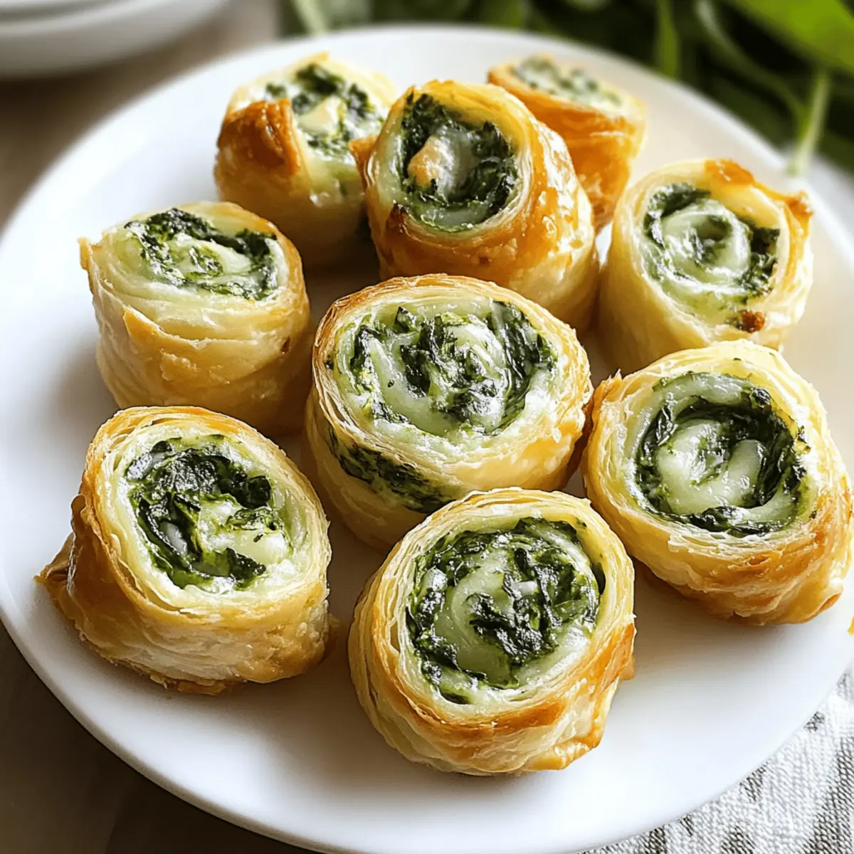 Spinach Dip in Bite-Sized Pinwheels