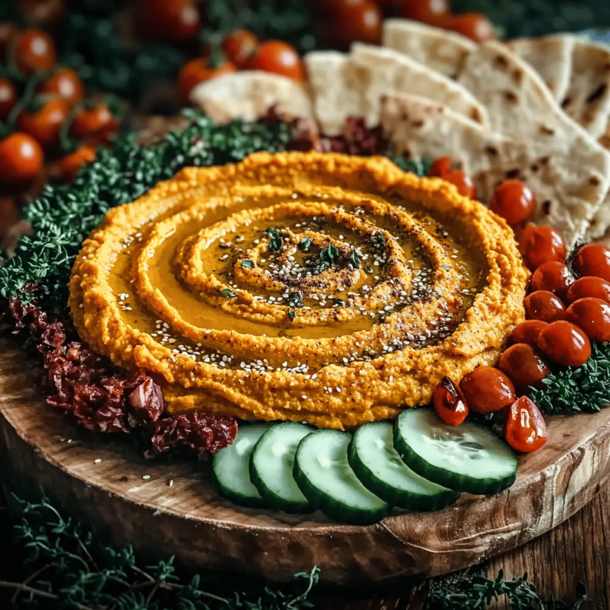 Sweet Potato Hummus Mezze Platter : Thanksgiving Recipe