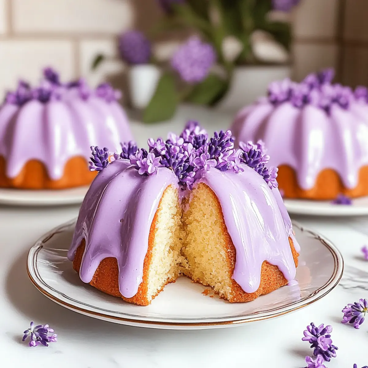 Lilac Bundt Cakes