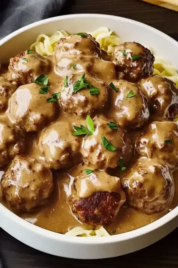 Hearty Meatballs and Gravy