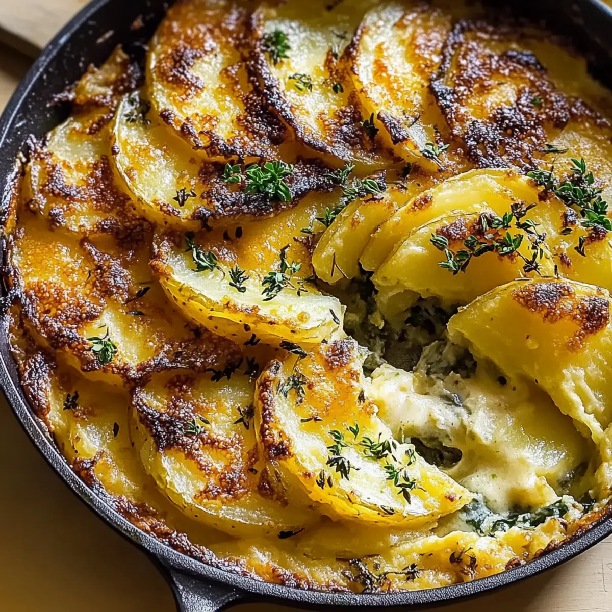 Irresistible Cheesy Skillet Domino Potatoes