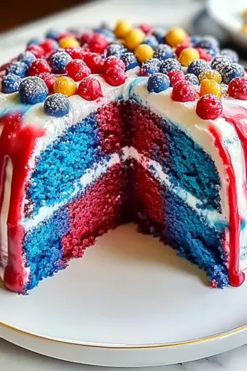 Deliciously Simple Red White & Blue Marble Cake