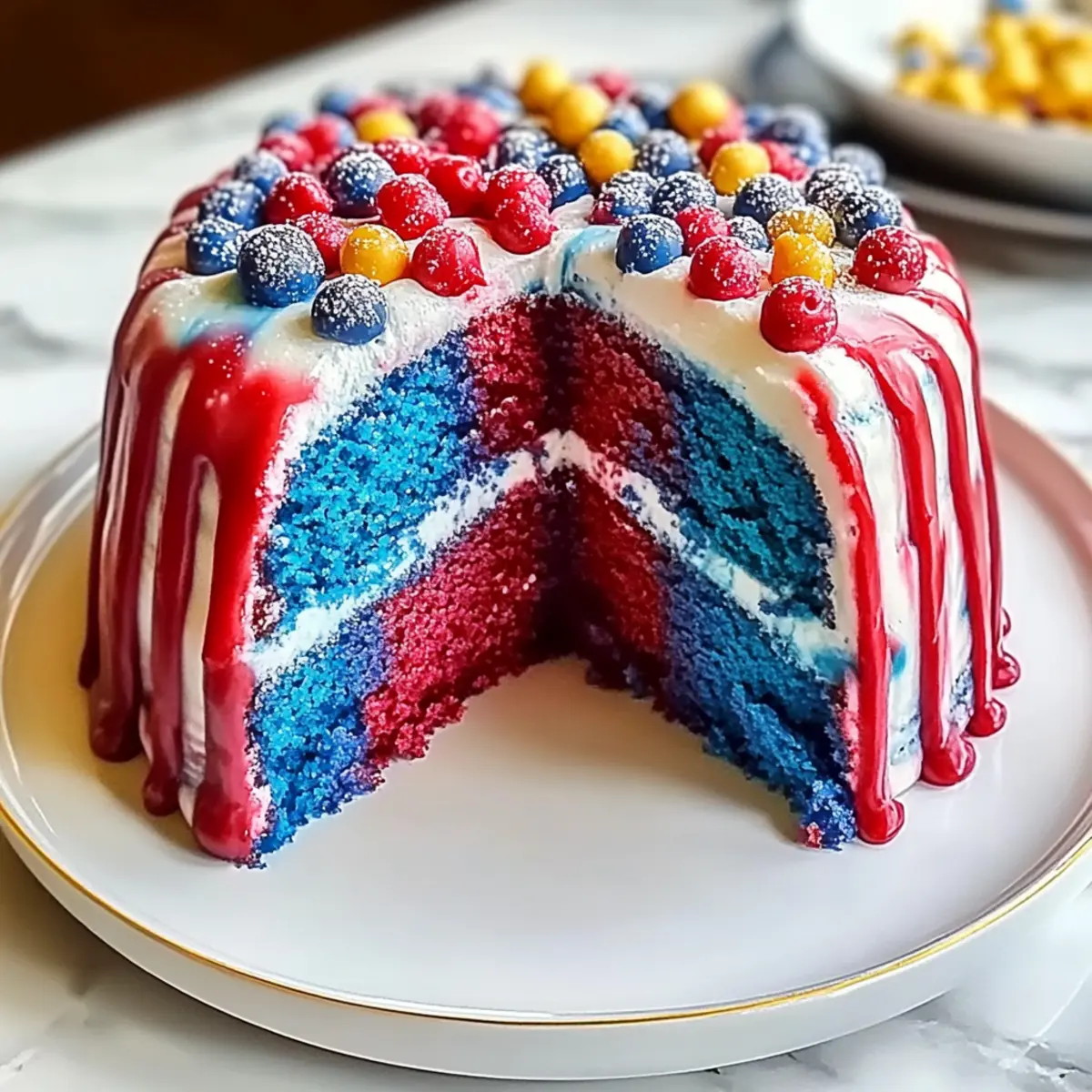 Deliciously Simple Red White & Blue Marble Cake
