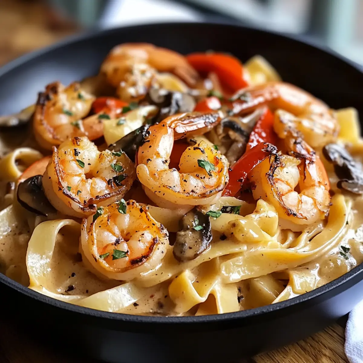 Indulge in Blackened Shrimp Stroganoff