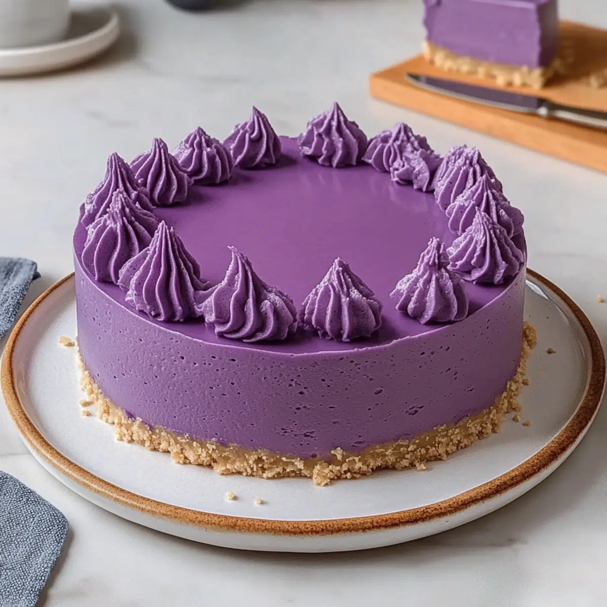 Creamy Ube Cheesecake