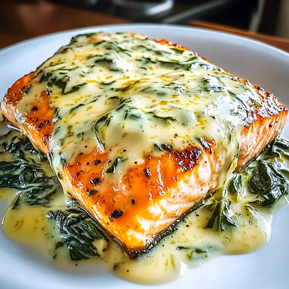 Delicious Baked Salmon with Spinach Mozzarella