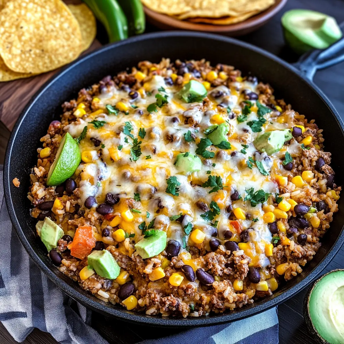 Cheesy Taco Rice Skillet