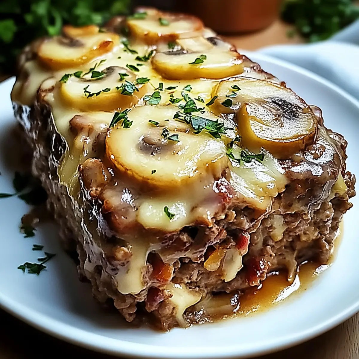 Mushroom Swiss Cheese Meatloaf