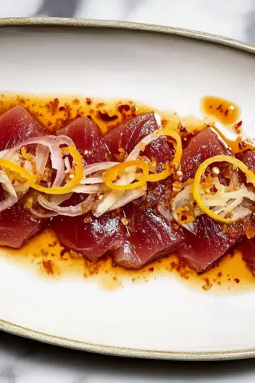 Orange Calabrian Chili Tuna Crudo