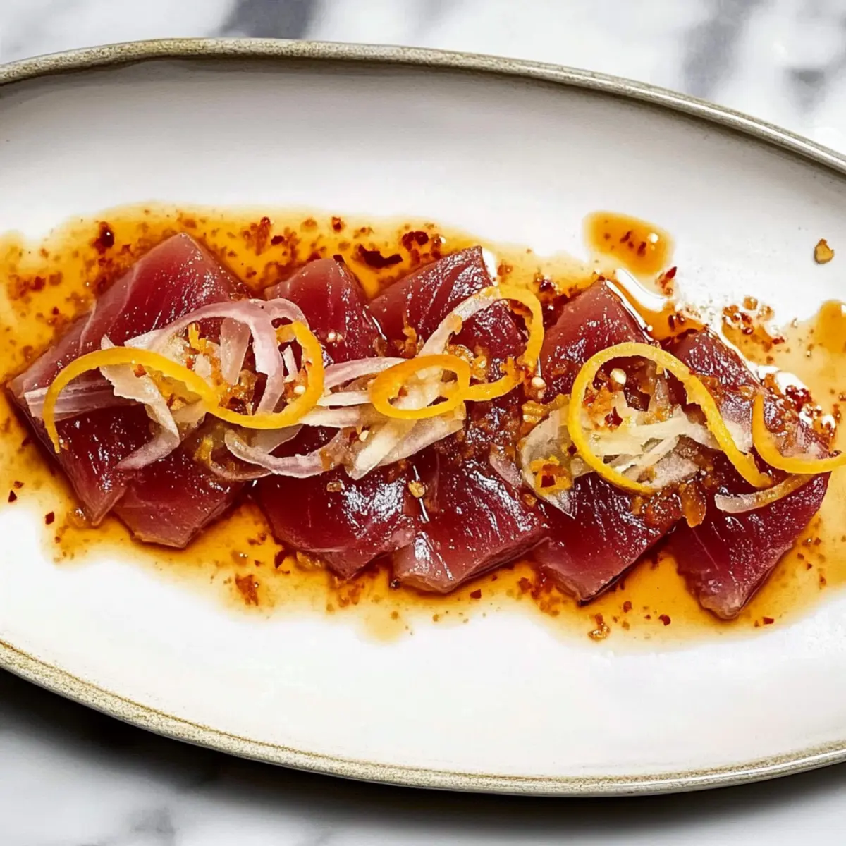 Orange Calabrian Chili Tuna Crudo
