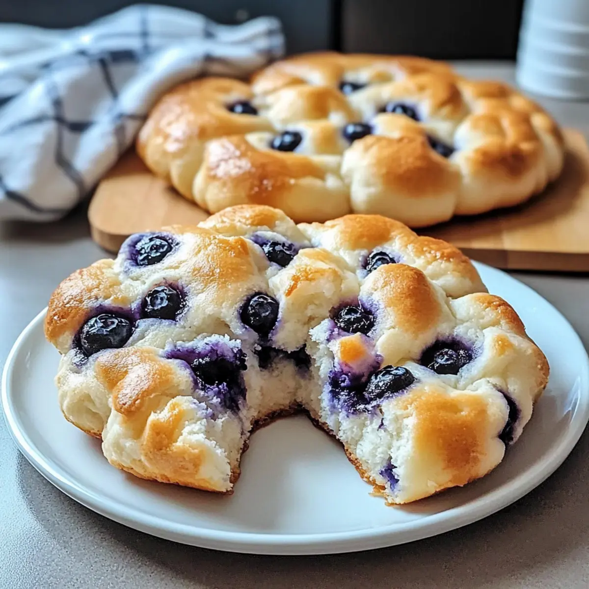 Fluffy Cottage Cheese Blueberry Cloud Bread