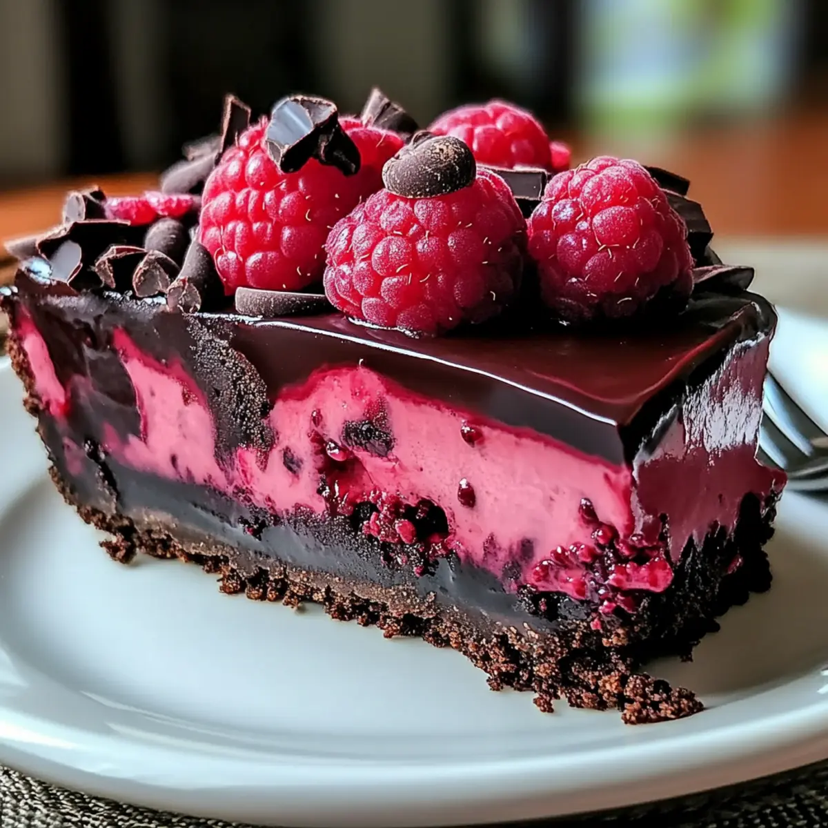 Dark Chocolate Raspberry Cheesecake