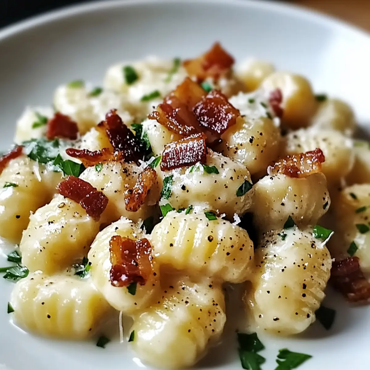 Gnocchi Carbonara with Bacon & Parmesan for Cozy Family Nights
