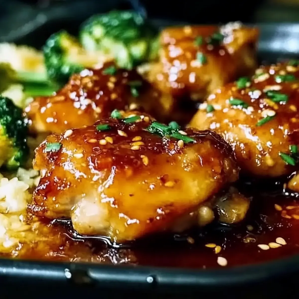 Sweet and Sticky Honey Garlic Chicken Thighs