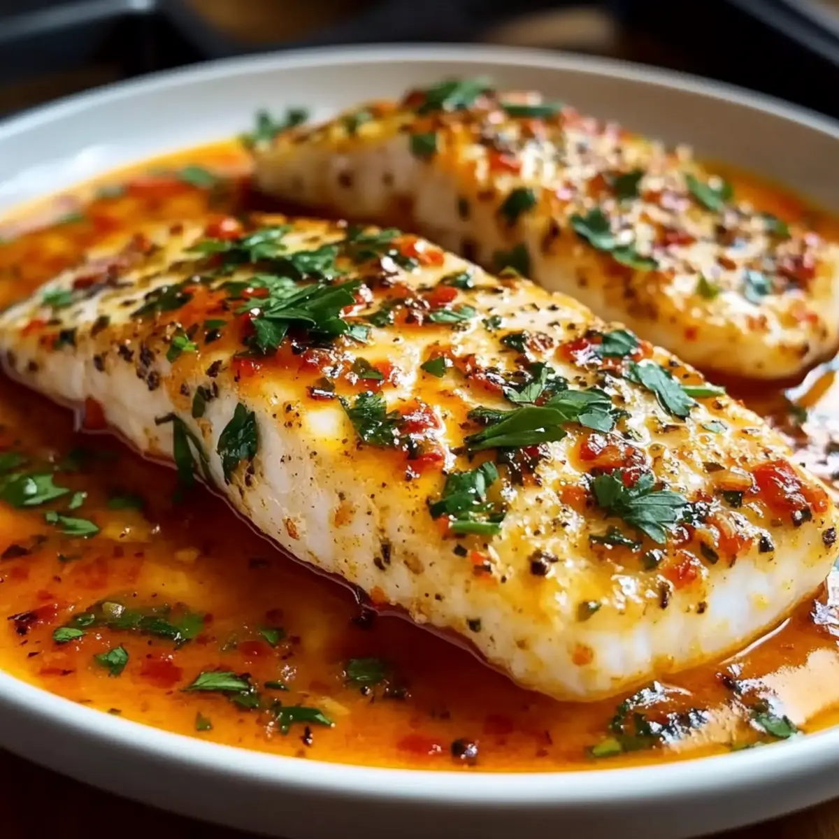 Tilapia in Roasted Pepper Sauce