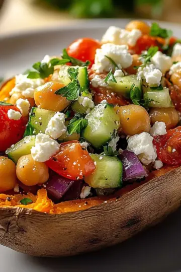 Mediterranean Stuffed Sweet Potatoes